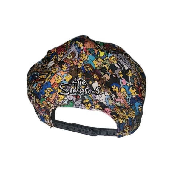 Vintage The Simpsons Hat Snapback Trucker Hat All Characters All Over Print - Picture 2 of 3